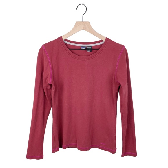 Patagonia Vintage Women's Organic Cotton Long Sleeve Crewneck Tee Size Medium - Picture 1 of 5
